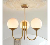 WRLYTNG Lustre de Salle à Manger à 3 lumières, Lustre Rose du Milieu du siècle, Lustre de Plafond en Or Blanc, Lampe à Suspension de Ferme pour Salon, Chambre de Fille, Hall de Cuisine