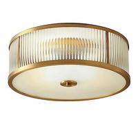 WRLYTNG Plafonnier encastré en Cristal en Laiton, Abat-Jour Tambour à 3 lumières, luminaires de Plafond de Luxe en Verre Cristal, éclairage encastré pour Chambre à Coucher, Couloir, Salle de Bain