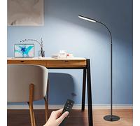 WRMING Lampadaire Sur Pied LED Dimmable, 12W lampe Sur Pied Salon avec Télécommande, Col de Cygne 180° Réglable Liseuse Lampe pour Bureau, Salle à Manger Salon Chambre,Noir