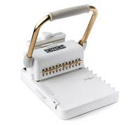 WRMK 60001185 Universal Cinch Machine de Reliure Professionnelle, 20 Types de Reliures, Guide de Calibrage et Règle de Centrage, Blanc et Or