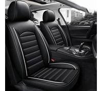 WRNHZNEW Voiture Ensembles De Housses De Siège Cuir pour C4 Cactus Crossover SUV 2014-2021, Confortable Nonslip Protection Siège Voiture Ensemble Housses Avant et Arrière,Black White