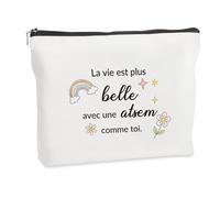 WRNZL Cadeau Atsem Maternelle Fin D'année Noel Anniversaire Retraite Merci D'école Maîtresse Assistante Maternelle Idee Cadeaux Original Utile Trousse Insolite Maquillage