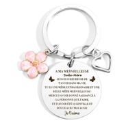 WRNZL Cadeau Fete des Meres Et Belle Mere, Cadeau Belle Mere, Cadeau Belle Maman, Cadeau Anniversaire Belle Mere, Original Porte Clef Belle Mere, Idee Cadeau Belle Mere, Cadeau Belle Mere Noel