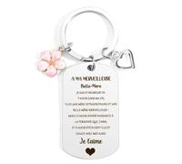 WRNZL Cadeau Fete des Meres Et Belle Mere, Cadeau Belle Mere, Cadeau Belle Maman, Original Porte Clef Belle Mere, Cadeau Anniversaire Belle Mere, Idee Cadeau Belle Mere, Cadeau Belle Mere Noel
