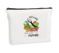 WRNZL Cadeau macareux pour femmes et filles, trousse de maquillage amusante sur le thème des macareux, cadeau idéal pour Noël, anniversaire, fête des mères, Noël, Saint-Valentin, galentines, remise de