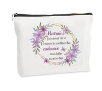 WRNZL Cadeau Marraine Noel Fete des Meres Anniversaire Retraite Paques Halloween Merci Demande Cadeaux Marraine Idee Original Utile Insolite Cadeau Trousse Maquillage Trousse de Toilette