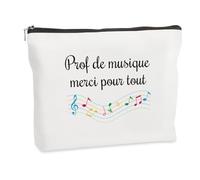 WRNZL Cadeau Prof de Musique Merci Cadeau Fin D'année Professeur Musique Noel Fete des Meres Anniversaire Paques Halloween Retraite Cadeaux Prof Idee Original Utile Insolite Trousse Maquillage