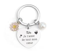 WRNZL Cadeau Tata Cadeau Fete des Meres Noel Anniversaire Paques Halloween Retraite Merci Tante Cadeaux Idee Original Utile Insolite Porte Clef