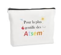 WRNZL Merci Cadeau Atsem D'école Fin D'Année Cadeau Atsem Maternelle Maitresse Noel Anniversaire Retraite Halloween Paques maîtresse Cadeaux Idee Original Utile Trousse Insolite Maquillage