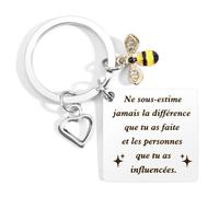 WRNZL Merci Cadeau Maitresse D'école Fin D'année Cadeau Atsem Creche Maîtresse Professeur Institutrice Nounou Collègue Infirmiere Medecin Amie Cadeaux Idee Original Utile Porte Clef