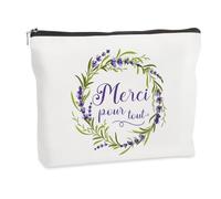 WRNZL Merci Maitresse Cadeau Creche Fin D'année Merci Atsem Professeur Institutrice Tata Creche Nounou Maman Mamie Tata Sœur Infirmiere Collègue Cadeau Remerciement Idee Original Trousse Maquillage