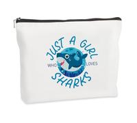 WRNZL Trousse de maquillage amusante sur le thème des requins pour femmes et filles, cadeau idéal pour Noël, anniversaire, Saint-Valentin, fête des mères, Noël, remise de diplôme