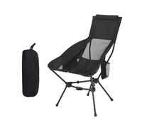 Wrohto Chaises de camping, chaise pliante d'extérieur, siège compact ultra léger avec support de tête, tissu Oxford 600D, design pliable pour randonnée, plage, voyage, pique-nique, 59 x 75 x 91 cm