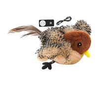 Wrohto Chirping Bird Jouet pour chat avec ailes battantes - Jouet interactif en peluche avec télécommande - Jouet pour animal domestique rechargeable par USB - Stimule les instincts de chasse - Jouet