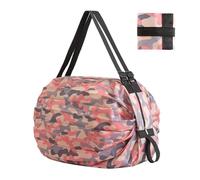 Wrohto Foldable Shopping Bag, Reusable Large Shopping Tote Bags, Nylon Heavy Duty Tote Portable Carrying Organizer For Clothes, Food, Sports, Daily Necessities, Market, Clothing, And Work, 40x40cm