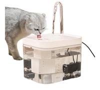 Wrohto Pet Water Dispenser, Drinking Fountain, Water Bowl for Pets, Transparent Drinking Fountain Large Capacity, Silent Recirculating Water Pet, Pc, 380g 6.5x4.72x5.12 inches for Cats and Dogs