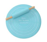 Wrohto Rolling Pin With Silicone Mats, Non Stick Baking Rollers Set, Professional Dough Rolling Pins, Fondant Rolling Pin, Pasta Rolling Pin Set, Silicone Baking Mats Included, Non-Stick Rolling Pin,