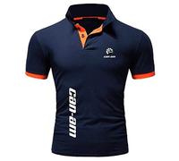 WRONG Coupe Reguliere Manches Courtes, Can-am T-Shirt, Coton Slim Fit Vetement, T-Shirt Léger de Golf pour L'été-Navy Orange||L