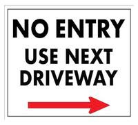 Wrong Way Close Drive Arrow Metal Sign 12x8 Inch
