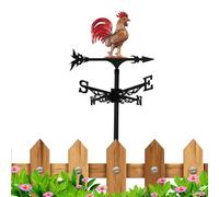 Wrought Iron Rooster Weather Vane - Girouette Coq en Fer Forgé - Ornement Décoratif Rotatif d'Extérieur | Indicateur de Direction du Vent Fixation Toit en Métal | Piquet de Coq de Clocher pour Cour Ja