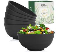 Wrova Lot de 6 bols de cuisine de grande capacité de 1,7 l en plastique incassable - Passe au micro-ondes et au lave-vaisselle, bols légers pour camping et pique-nique, grands bols de service pour