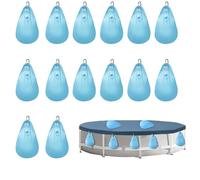 WRQIOO Lot de 14 sacs à eau pour bâche de piscine, sacs suspendus pour piscine, sacs à eau pour piscine, sacs à eau de piscine, poids de bâche d'hiver (35 x 24 cm, bleu)