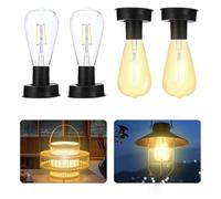 WRQIOO Lot de 4 ampoules solaires d'extérieur de 7 cm - Pièces de rechange pour lampes solaires de jardin - Avec ampoule LED claire - Pièces de rechange pour lampions d'extérieur - Résistantes aux