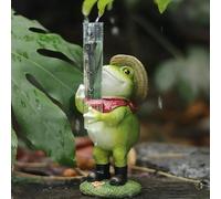 WRQIOO Pluviomètre pour jardin - Résistant au gel - Avec verre doseur en verre - Pluviomètre - Décoration de jardin - 18 x 10 cm