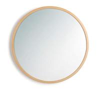 WRRAC-Mirror Miroir en Bois Massif de 40 à 70 cm, Miroir Mural Rond, Naturel, pour Salle de Bain/Chambre/Armoire