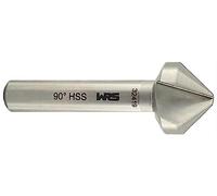 WRS Fraise conique DIN 335/C HSS, modèle de précision, fabriqué en Allemagne, avec 3 coupes, angle de fraisage de 90°, dimensions : Ø 25 mm