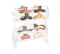 Wrtysully 1 Pièce Support Organisateur de Pince en Forme de Griffe Transparente, Présentoir de Clips pour Cheveux. Support Rotatif à 360 Degrés pour Clips de Griffe et Rangement.