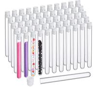 Wrtysully 100 Tubes à Essai Transparents avec Couvercles Tube en Plastique de 25 ML Flacons en Plastique de 16 X 150 Mm pour ExpéRiences Scientifiques Articles de FêTe