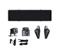 Wrtysully 12 Pouces Rétroviseur Vidéo en Streaming de Conduite avec Enregistreur, 1080P Caméra D'Assistance Aux à L', à L'Arrière, à Gauche et à Droite.