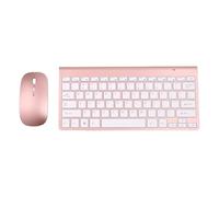 Wrtysully 2,4 Ghz Clavier et Souris sans Ultra-Minces avec Le de Clavier Souris recepteur USB pour PC XP / 7/8/10 (Or Rose)