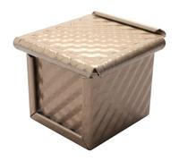 Wrtysully 2 Moule à Pain en Forme de Carré en Aluminium Doré avec Couvercle, Revêtement Antiadhésif, pour Mini Boîte à Pain de Type Water-Cube