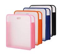 Wrtysully 4 Pièces 15,8 X 13 X 3 Pouces Boîte de Rangement de Papier pour Scrapbooking, Papier Extensible 12 X 12 Feuilles, pour Papier Cartonné Facile à Utiliser Rose, Noir, Bleu et Or