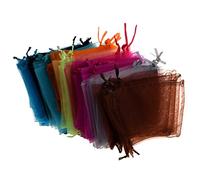 Wrtysully 48x Organza sachets a Cordon de Serrage -Cadeaux Couleurs Assorties 4"x5"