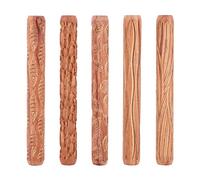 Wrtysully 5 PièCes Outils de Poterie Rouleaux à Main en Bois pour Argile Argile Tampon ModèLe d'argile Rouleau