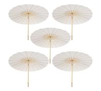 Wrtysully 5PièCes Papier Parasol 60Cm Parapluie de Plage Blanc DIY Parapluie Accessoires de Photographie pour Baby Shower Party Wedding