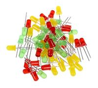 Wrtysully 60 (± 2%) x diodes électroluminescentes (Del) Tête Ronde 5mm 3V Lumière colorée (Vert, Rouge, Jaune)
