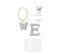 Wrtysully Accessoires de Gobelet Personnalisés pour StanleyCup, Décorations D'Initiales, Bouchon Anti-Fuite, Capuchon de Protection de Paille, Breloques de Lettre