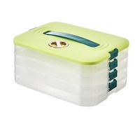 Wrtysully BoîTe à Dumplings BoîTe de Rangement RéFrigéRateur Dumpling CongéLation Multi-Couche Freeze Quick-Freeze Dumpling Box Vert