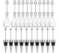 Wrtysully Bouchons de Vin en Perles Ouvre-BièRe en Perles Ensemble de 10 Bouchons de Bouteille de Vin en Perles DéCoratives 10 Ouvre-Bouteille RéUtilisable en Alliage