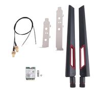 Wrtysully Carte sans Wi-FI 6E AX210 2400Mbps Bluetooth 5.2 Kit de Bureau 802.11Ax 2.4G/5Ghz/6Ghz AX210NGW, avec Antenne 10DBi