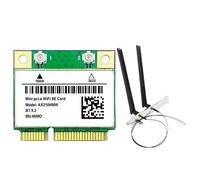 Wrtysully Carte WiFi AX210HMW avec Antenne WiFi 6E Mini PCI-E AX210 802.11Ax/AC 2.4G/5G/6Ghz BT5.2 Adaptateur sans pour Ordinateur Portable