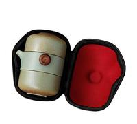 Wrtysully Couvercle de ThéIèRe en CéRamique de Style Japonais Bol Tasse à Thé à La Main Portable Voyage Bureau Thé Ensemble-Vert