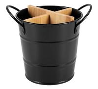 Wrtysully Couverts de Cuisine Organisateur Support de Couteau Support de Rangement CuillèRe SéParéE Fourchette Ustensiles de Cuisine Outil de Cuisine Seau Noir