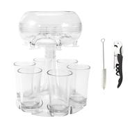 Wrtysully Distributeur et Support de 6 Tasses en Verre, Distributeur de Gobelets pour Remplir Les Liquides, Distributeur Multiple de 6 Tasses, Distributeur de Gobelets de Bar