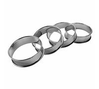 Wrtysully Double Anneaux de Roulés, Anneaux de Crumpet Professionnels Anneaux de Muffins Anglais Lot de 4