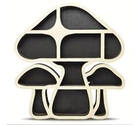Wrtysully Étagère de Rangement Multicouche en Forme de Champignon, Décoration Murale, Pendentif, Artisanat en Bois, Cristal, Pierre, Support de Rangement